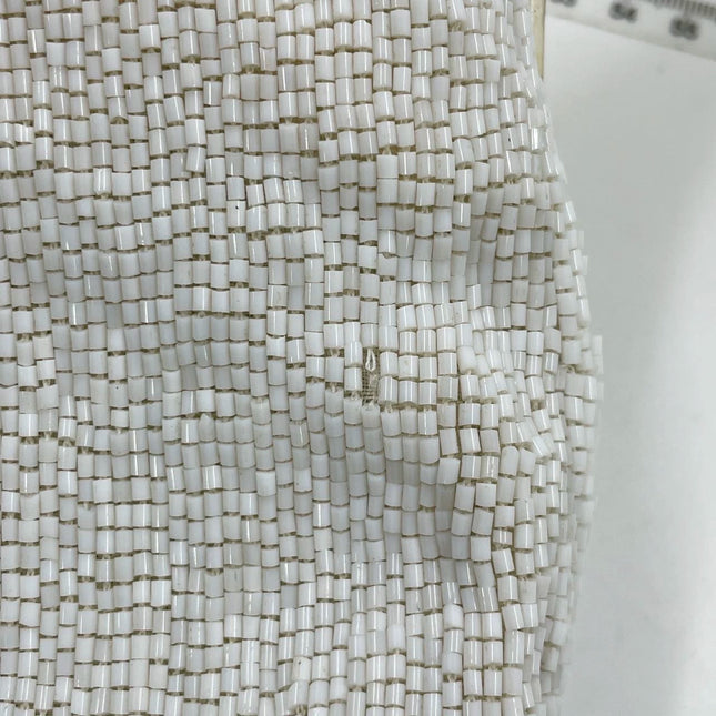 Fendi Baguette Vintage White Glitter Beads Brown Leather