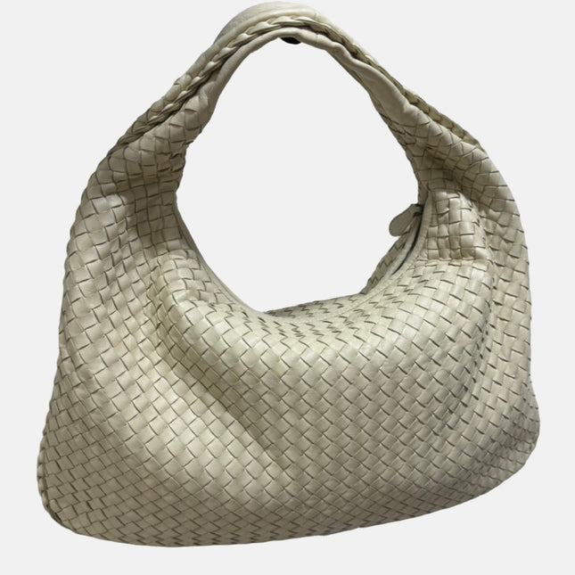 Bottega Veneta Hobo Bag Large Leather Milk White 47cm-Luxbags