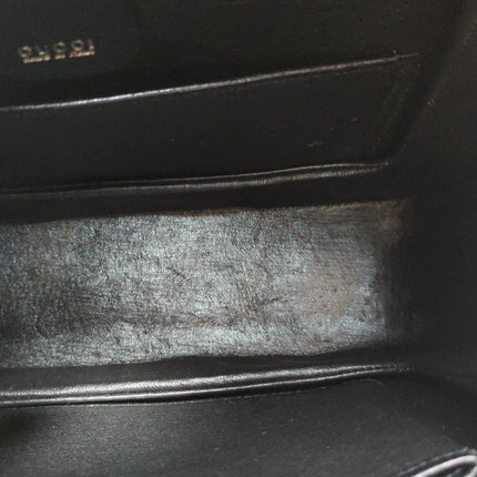 Gucci Bamboo 1947 Small Black Grained Leather Top Handle Bag