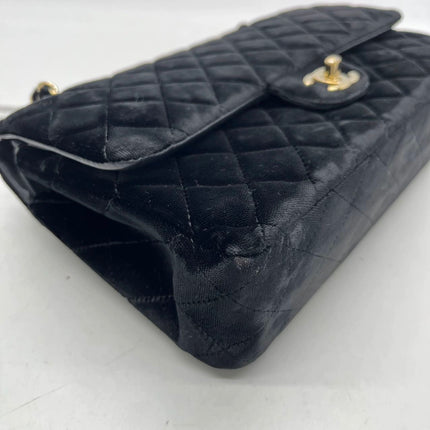 Chanel Classic Flap Medium Black Velvet Gold Hardware, 2014-2015