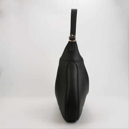 Gucci Jackie 1961 Black Large Pebbled Leather Shoulder Bag with Strap