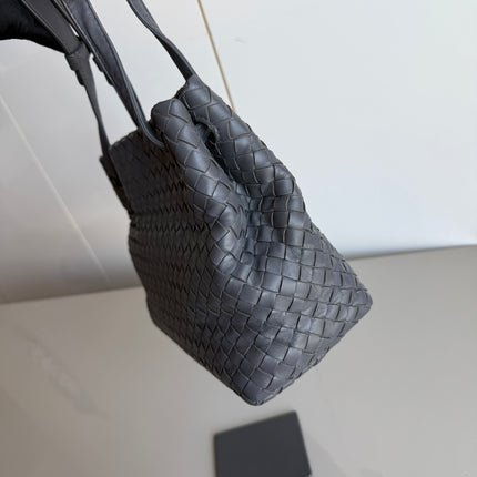 Sold Bottega Veneta Garda Bag Small Grey Intrecciato Leather 25cm