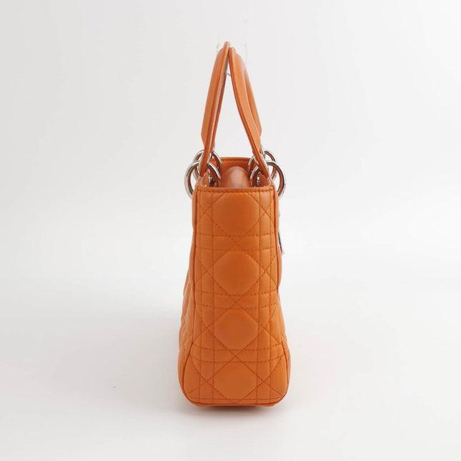 Sold Lady Dior My Abcdior 2016 Small Orange Lambskin Cannage Leather Handbag