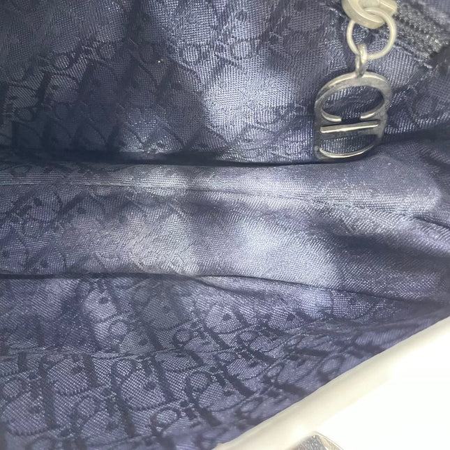 Dior Saddle Surf Chick Vintage John Galliano Blue White Shoulder Bag