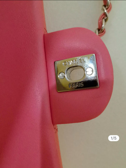 Sold Chanel Classic Flap Mini Pink Patent Leather Silver Hardware, 2015-2016
