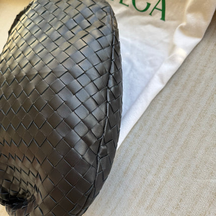 Bottega Veneta Jodie Small Black Lambskin Leather Silver Hardware