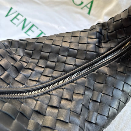 Bottega Veneta Jodie Small Black Lambskin Leather Silver Hardware