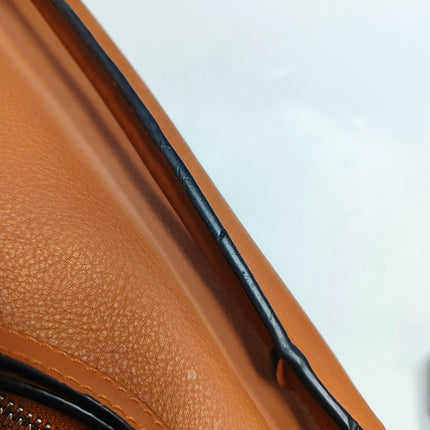 Loewe Puzzle Small Black White Brown Stripes Crossbody Bag 2019