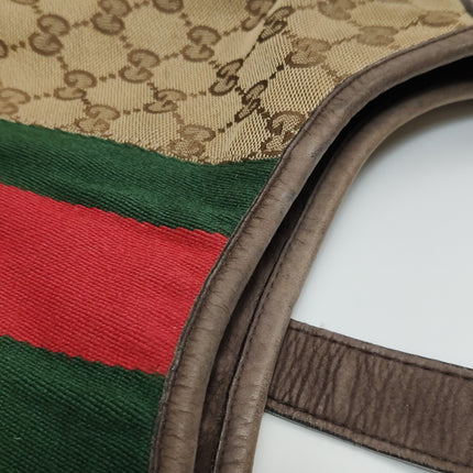 Gucci Jackie 1961 Soft Medium Brown Suede Leather and Monogram Web