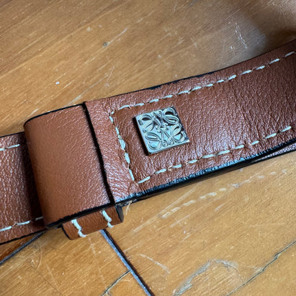 Loewe Puzzle Small Leather Woven Braided Tan Brown Crossbody Bag