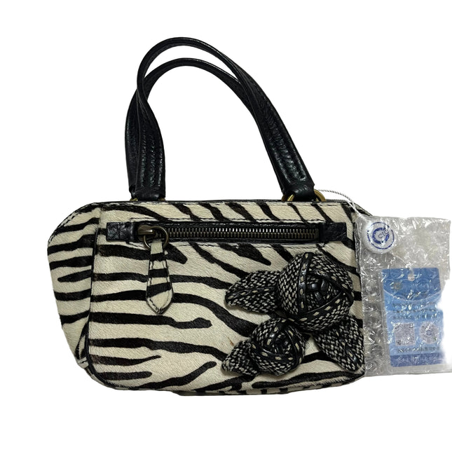 Prada Zebra Print Ponyhair Calfskin Leather Handbag-Luxbags