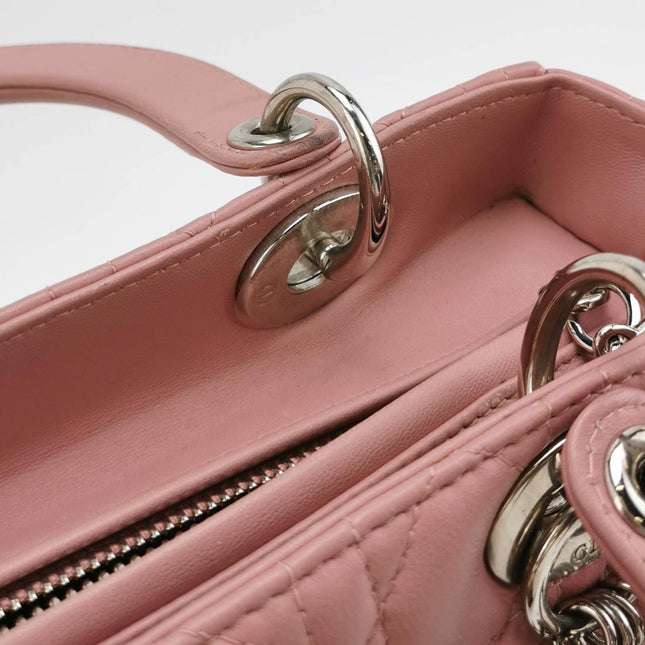 Sold Lady Dior 2012 Medium Pink Cannage Leather Handbag
