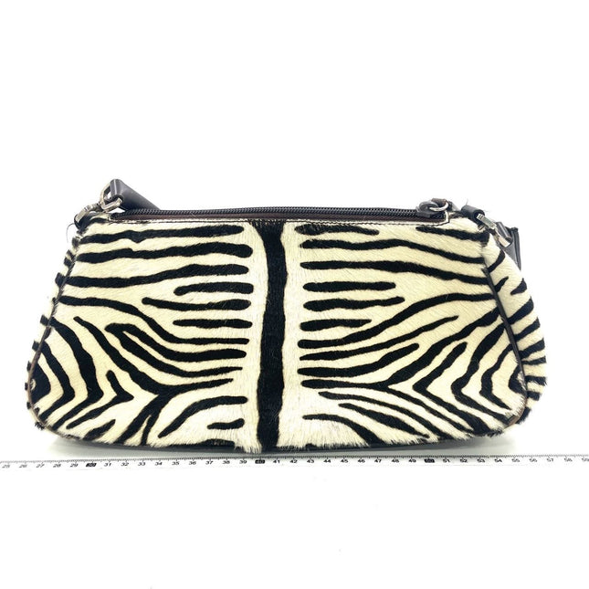 Prada Zebra Print Ponyhair Calfskin Leather Shoulder Bag-Luxbags