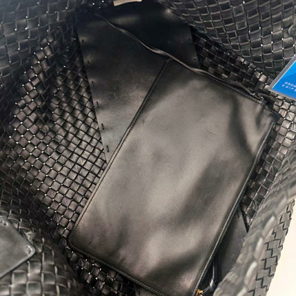 Bottega Veneta Cabat Large Intreccio Leather Tote Bag Black 40cm