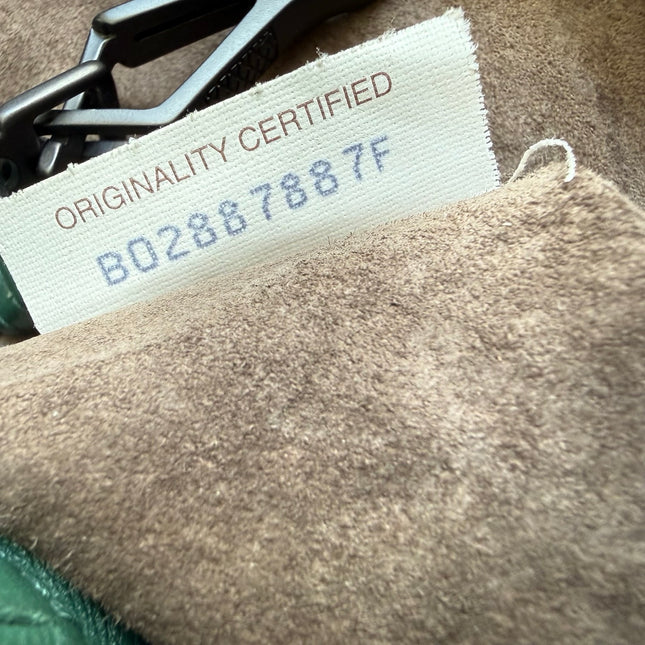 Bottega Veneta Cesta Shopper Tote Nappa Intrecciato Leather Dark Green Small