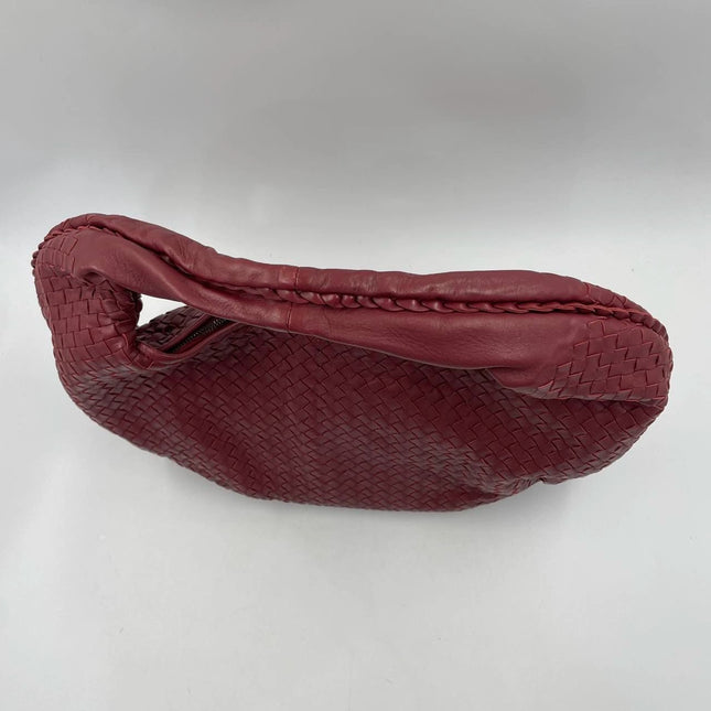 Sold Bottega Veneta Belly Hobo Intrecciato Burgundy Large 50cm