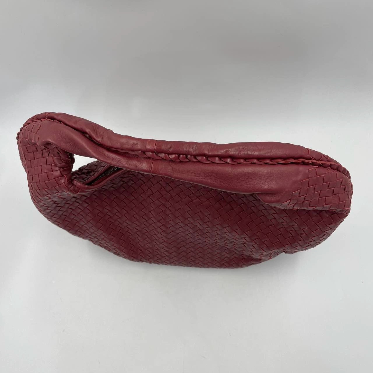 Sold Bottega Veneta Belly Hobo Intrecciato Burgundy Large 50cm