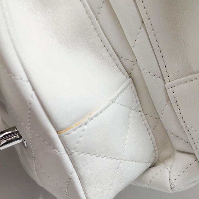 Chanel Cambon Multi-pocket Ligne Reporter Bag Large White Calfskin Leather