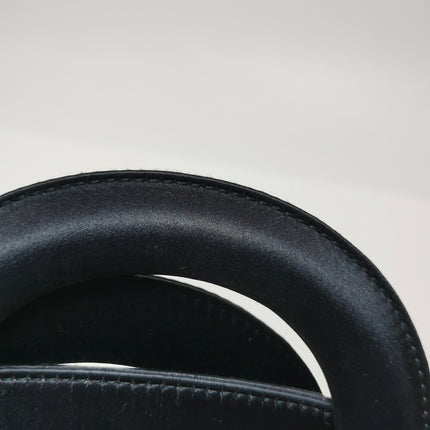 Lady Dior Mini Black Silk with Crystals Silver Hardware