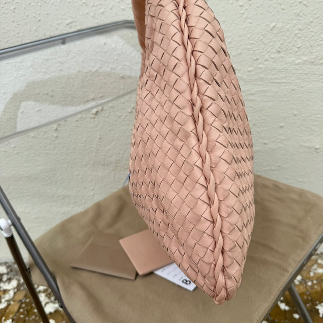 Bottega Veneta Veneta Hobo Medium Light Nude Pink Intrecciato Leather Bag 48cm