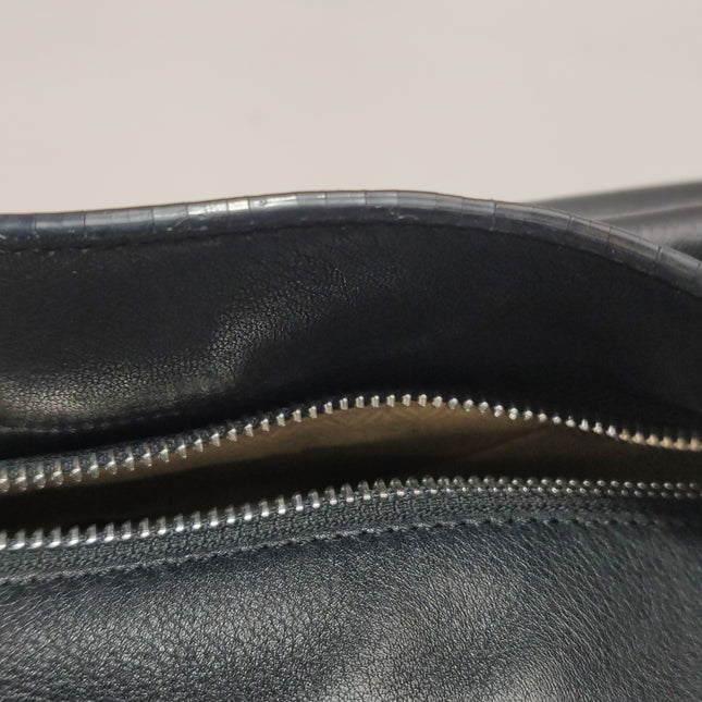 Loewe Puzzle Small Black Smooth Leather White Logo With Metal Feet 2016