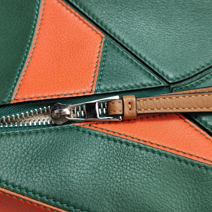 Loewe Puzzle Small Green Orange Stripes Crossbody Bag 2019