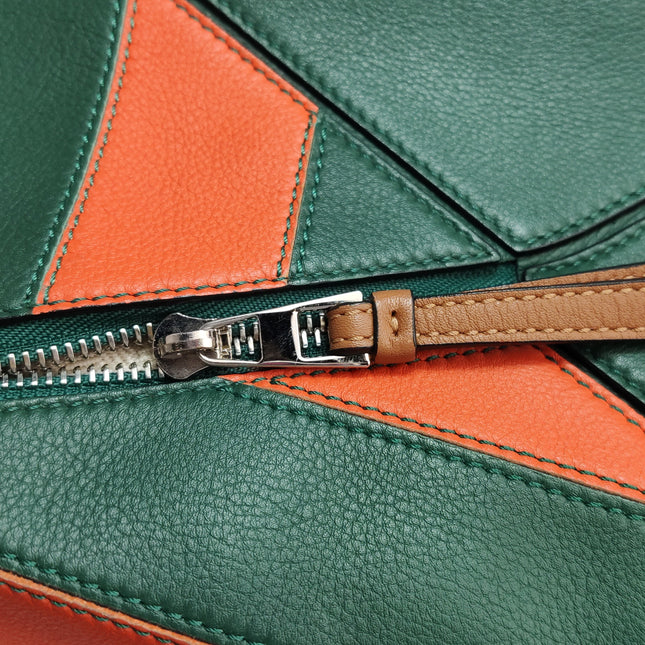 Loewe Puzzle Small Green Orange Stripes Crossbody Bag 2019