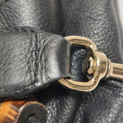 Gucci Jackie Soft Large Black Leather Shoulder Bag With Strap