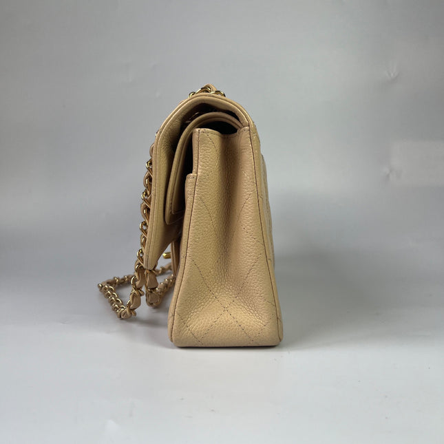 Chanel Timeless Classic Flap Medium Beige Caviar Leather Gold Hardware, 2009-2010