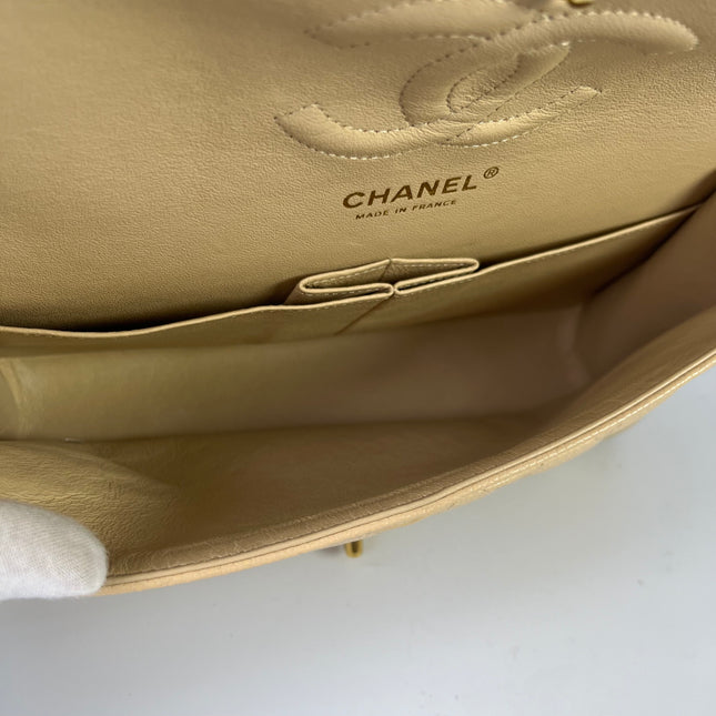 Chanel Timeless Classic Flap Medium Beige Caviar Leather Gold Hardware, 2009-2010
