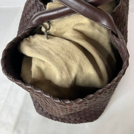 Bottega Veneta Cabat Tote Intreccio Leather Chocolate Brown 42cm