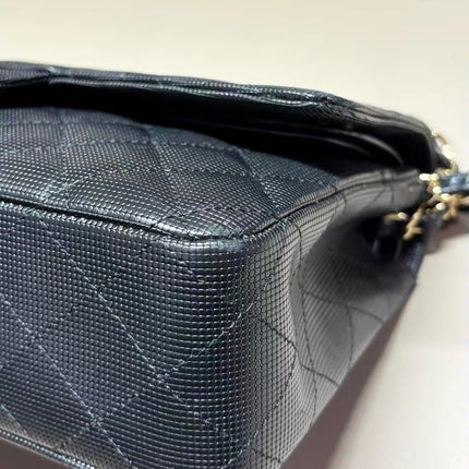 Chanel Classic Flap Medium 2016 Black Pixel Effect Calfskin Leather Gold Hardware