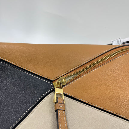 Loewe Puzzle Medium Tricolor Black Yellow Calfskin leather bag