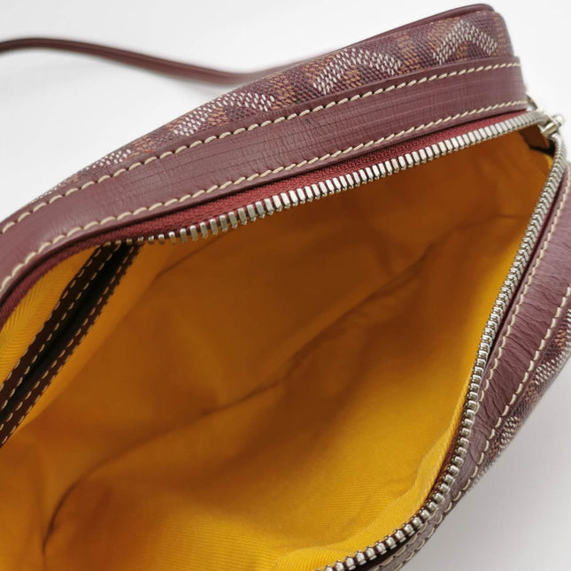 Sold Goyard Cap Vert Crossbody Goyardine Burgundy