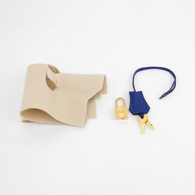 Hermes Birkin 30 Togo 71 Bleu France  Calfskin Gold Hardware 2014