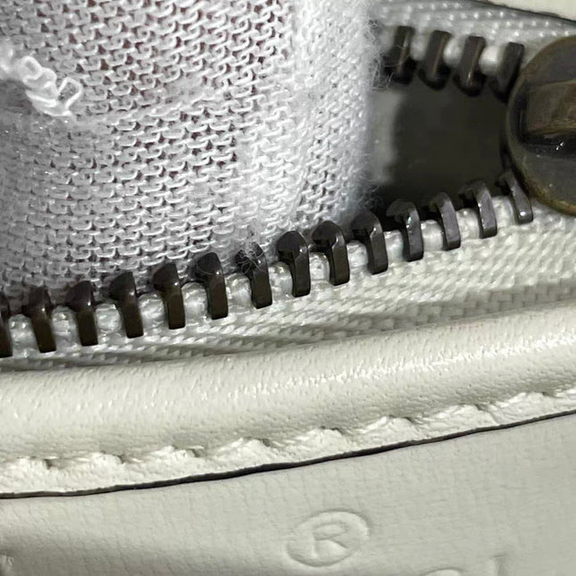 Gucci Bamboo 1947 Top Handle Bag Small White Box Leather Canvas Strap