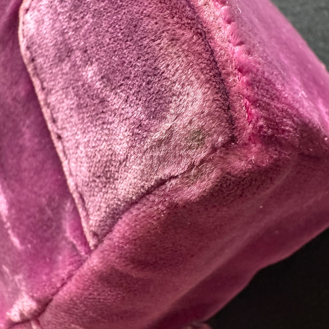 Loewe Amazona 19 Mini Handbag in Purple Velvet with Crystal Logo