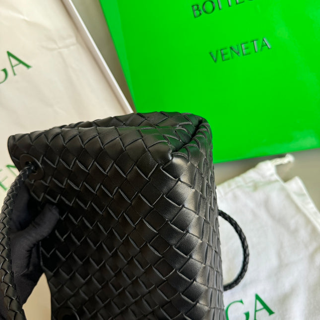 Sold Bottega Veneta Small Andiamo Black Intrecciato Handbag