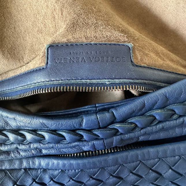 Bottega Veneta Veneta Hobo Large Navy Intrecciato Leather Bag 48cm