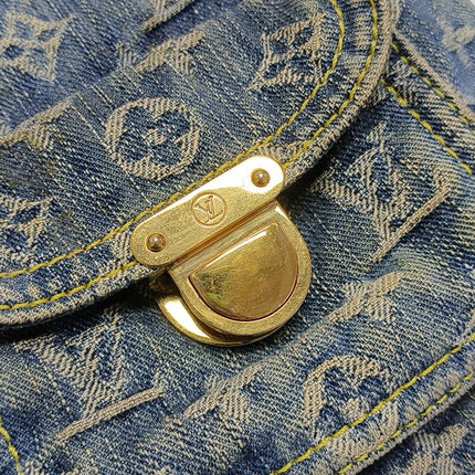 Louis Vuitton Monogram Blue Denim Baggy GM Large Shoulder Bag