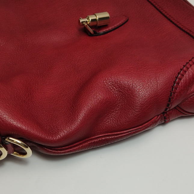 Gucci Jackie Medium Red Calfskin Leather Crossbody Bag