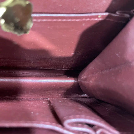 Gucci Vintage Bag Burgundy Lizard Leather Blue Lapis Lazuli Stone Gold-tone Hardware