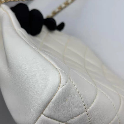 Chanel White Quilted Lambskin Double Side Pack Bags Aged Gold Hardware 2019