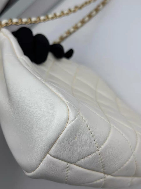 Chanel White Quilted Lambskin Double Side Pack Bags Aged Gold Hardware 2019