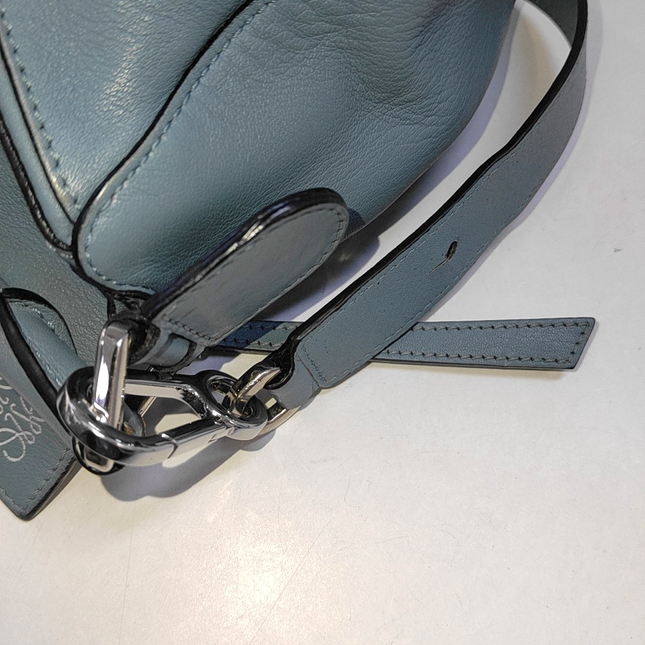 Loewe Puzzle Small Ash Blue Calfskin leather bag