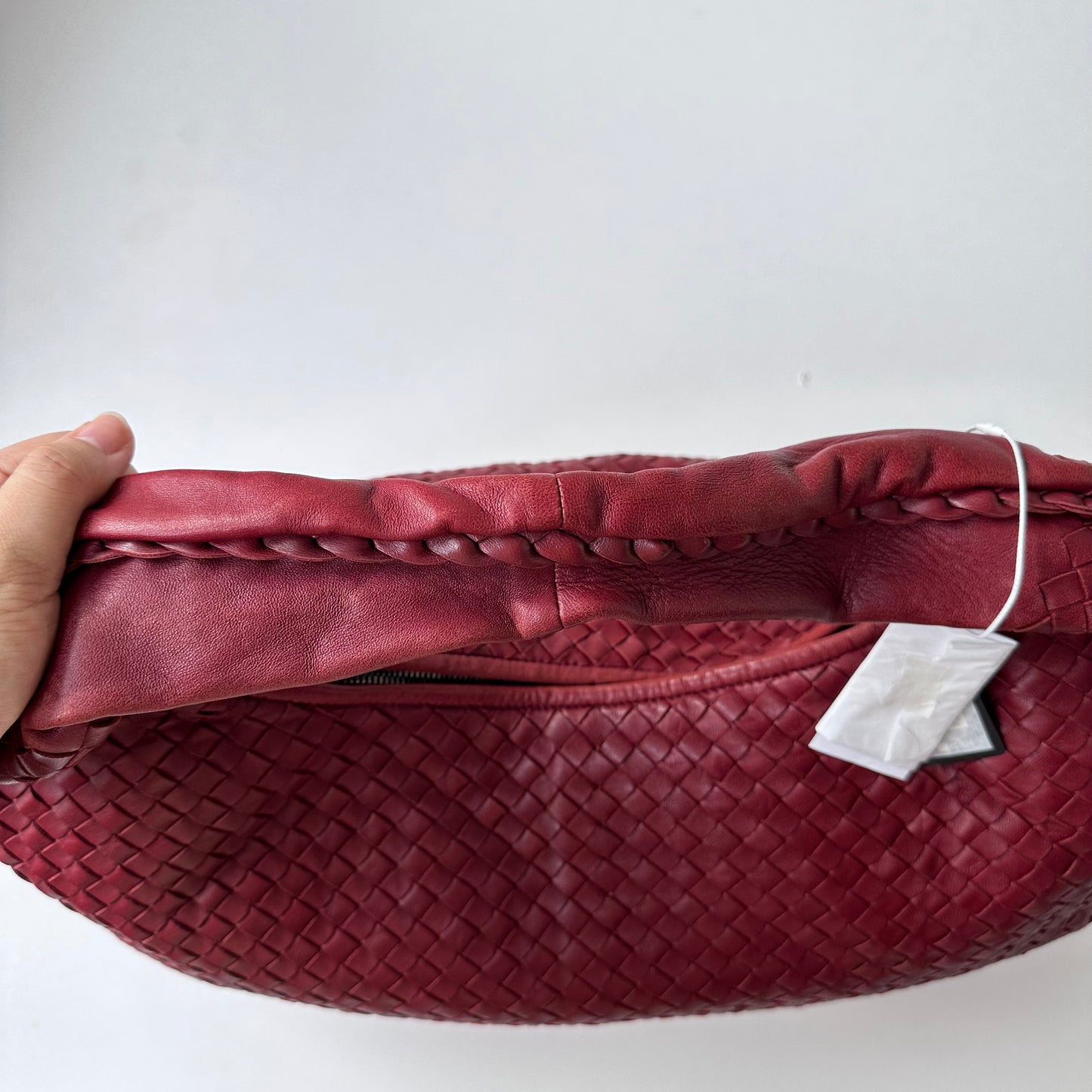 Bottega Veneta Belly Hobo Intrecciato Burgundy Ancora Red Large 50cm