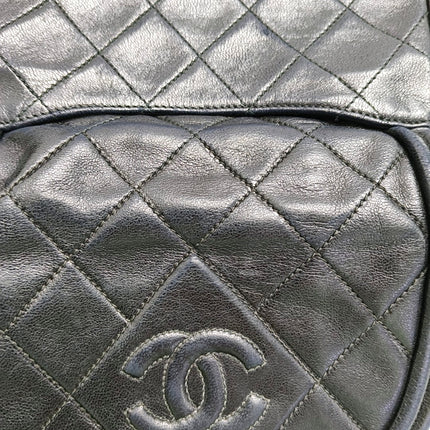 Chanel Vintage Mini CC Tassel Flap Bag Black Lambskin Matelasse Chain