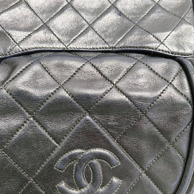 Chanel Vintage Mini CC Tassel Flap Bag Black Lambskin Matelasse Chain