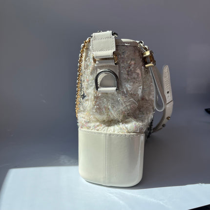 Chanel Gabrielle Hobo Medium White Tweed with PVC, 2018-2019