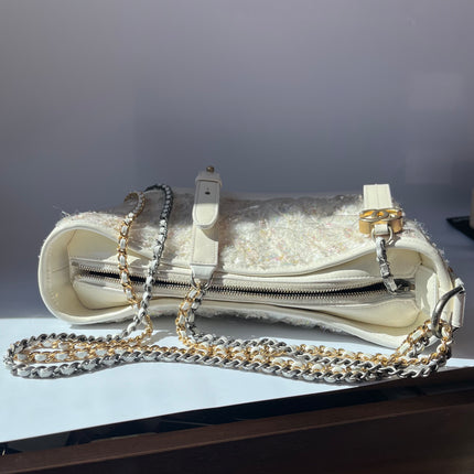 Chanel Gabrielle Hobo Medium White Tweed with PVC, 2018-2019